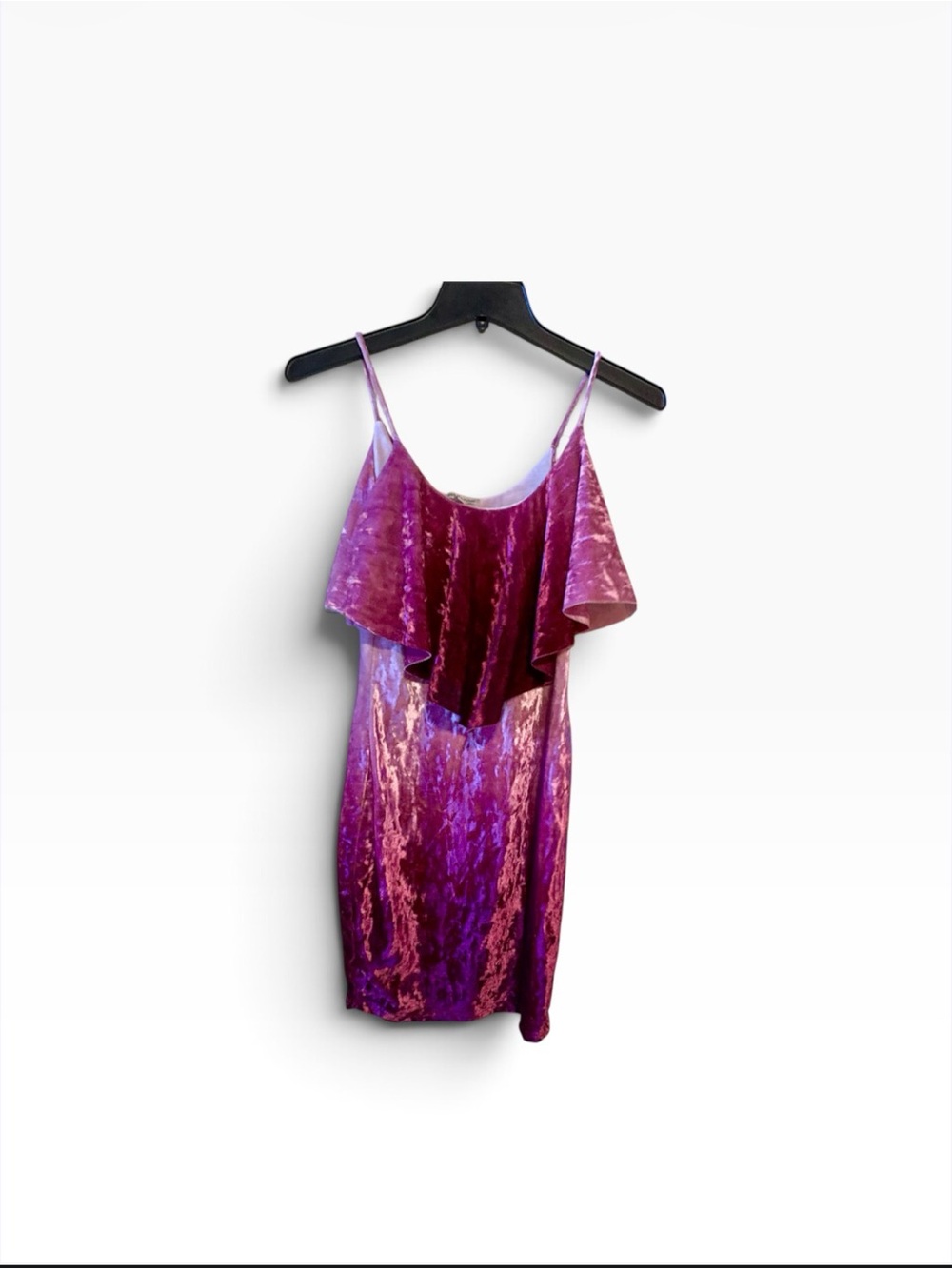 Charlotte Russe Pink Velvet Ruffle Mini Dress